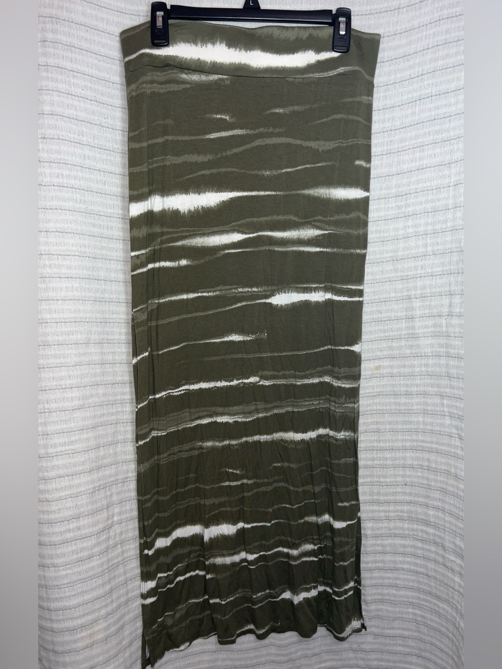 a.n.a Olive Green and White Tie-Dye Maxi Skirt